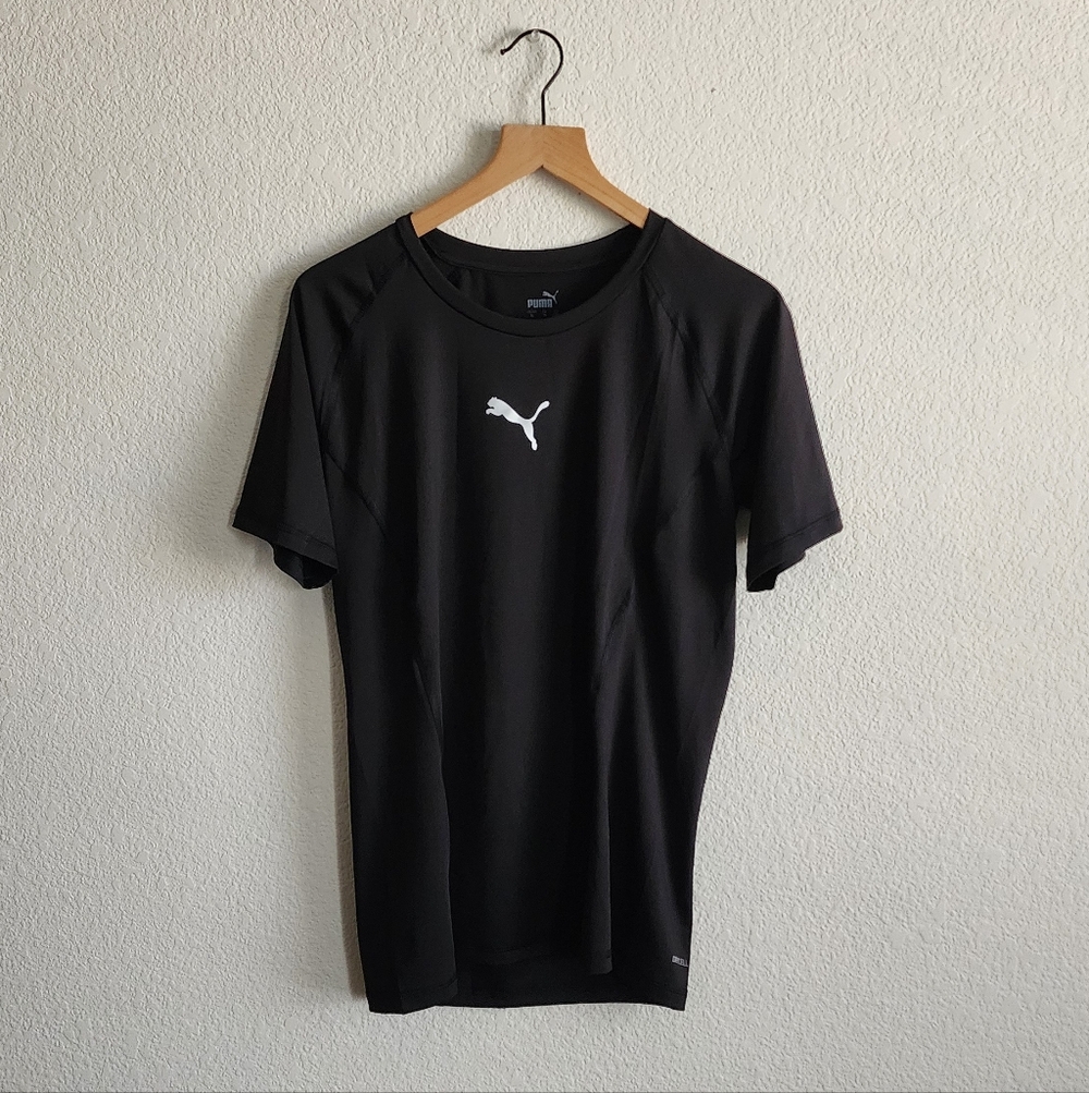 Puma Men's Baselayer Black White Logo Tee NEW